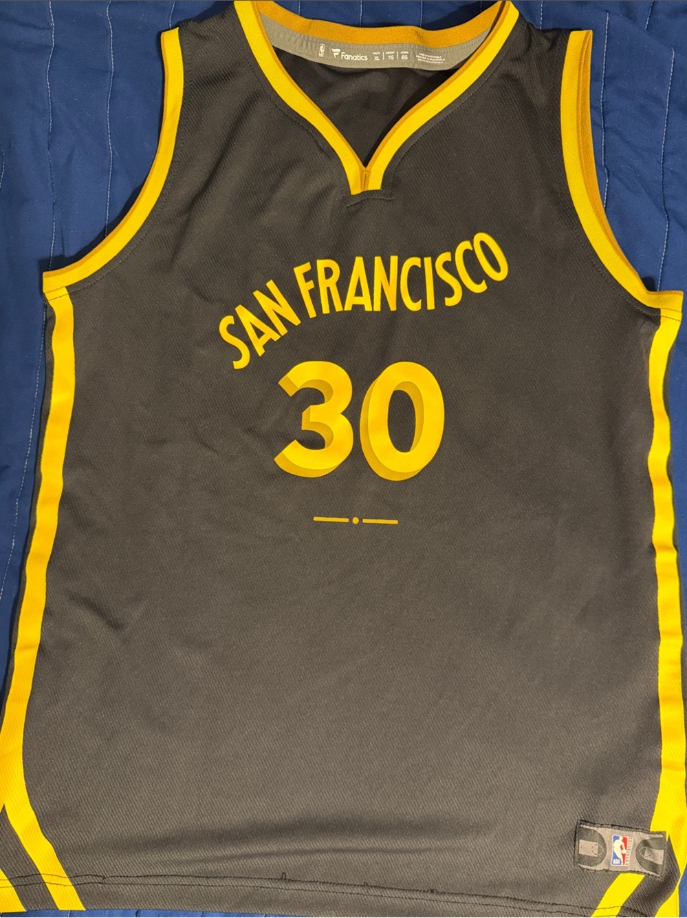 Stephen Curry #30 “San Francisco” black/gold Golden State Warriors Jersey